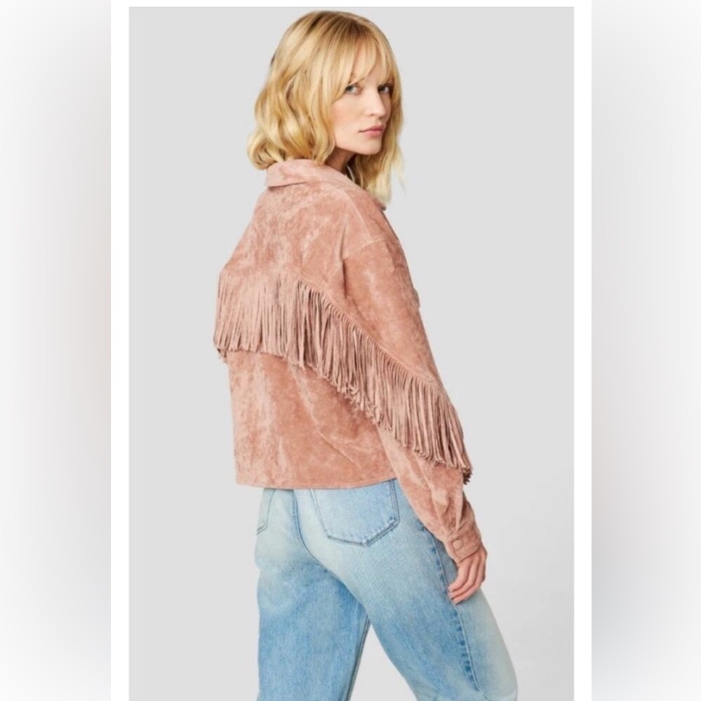 BLANK NYC FREE PEOPLE TWIST AND SHOUT OVERSIZED VEGAN FRINGE JACKET Size Small
